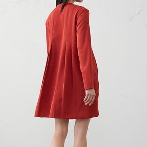 NWT - Banana Republic Split-Neck Swing Mini Dress in Embers Red Size Medium